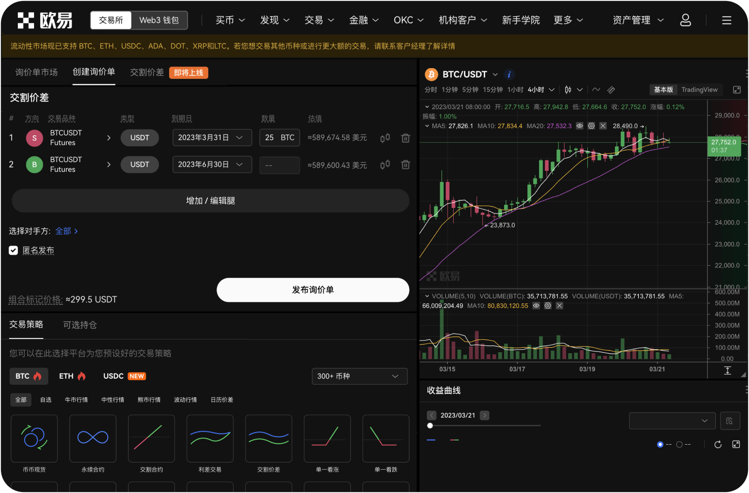 官网的闪电交易出现“不支持卖出开仓”提示